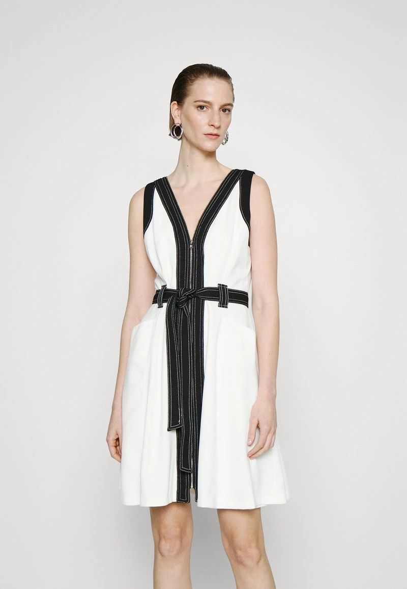 DKNY S/L COLORBLOCKED FIT FLARE W/ ZIPPER - Cocktailkleid/festliches Kleid - Ivory/black 1 DKNY S/L COLORBLOCKED FIT FLARE W/ ZIPPER - Cocktailkleid/festliches Kleid - Ivory/black