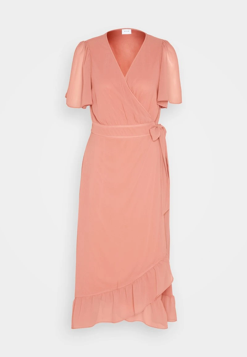 Vila VIFABIA MIDI WRAP DRESS - Cocktailkleid/festliches Kleid - Brick Dust 5 Vila VIFABIA MIDI WRAP DRESS - Cocktailkleid/festliches Kleid - Brick Dust – Bild 5