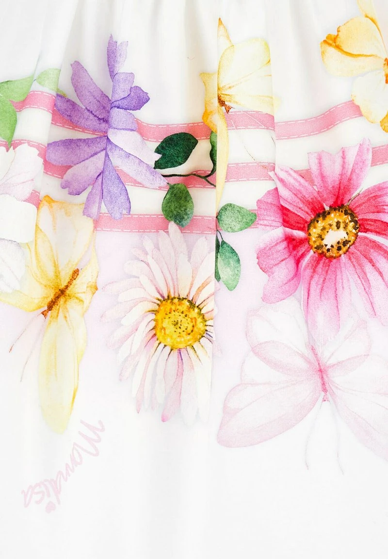 Monnalisa ABITO C/SCOLLO A FIOCCO D POPELINE FLOREALE A SPECC - Cocktailkleid/festliches Kleid - Bianco 4 Monnalisa ABITO C/SCOLLO A FIOCCO D POPELINE FLOREALE A SPECC - Cocktailkleid/festliches Kleid - Bianco – Bild 4