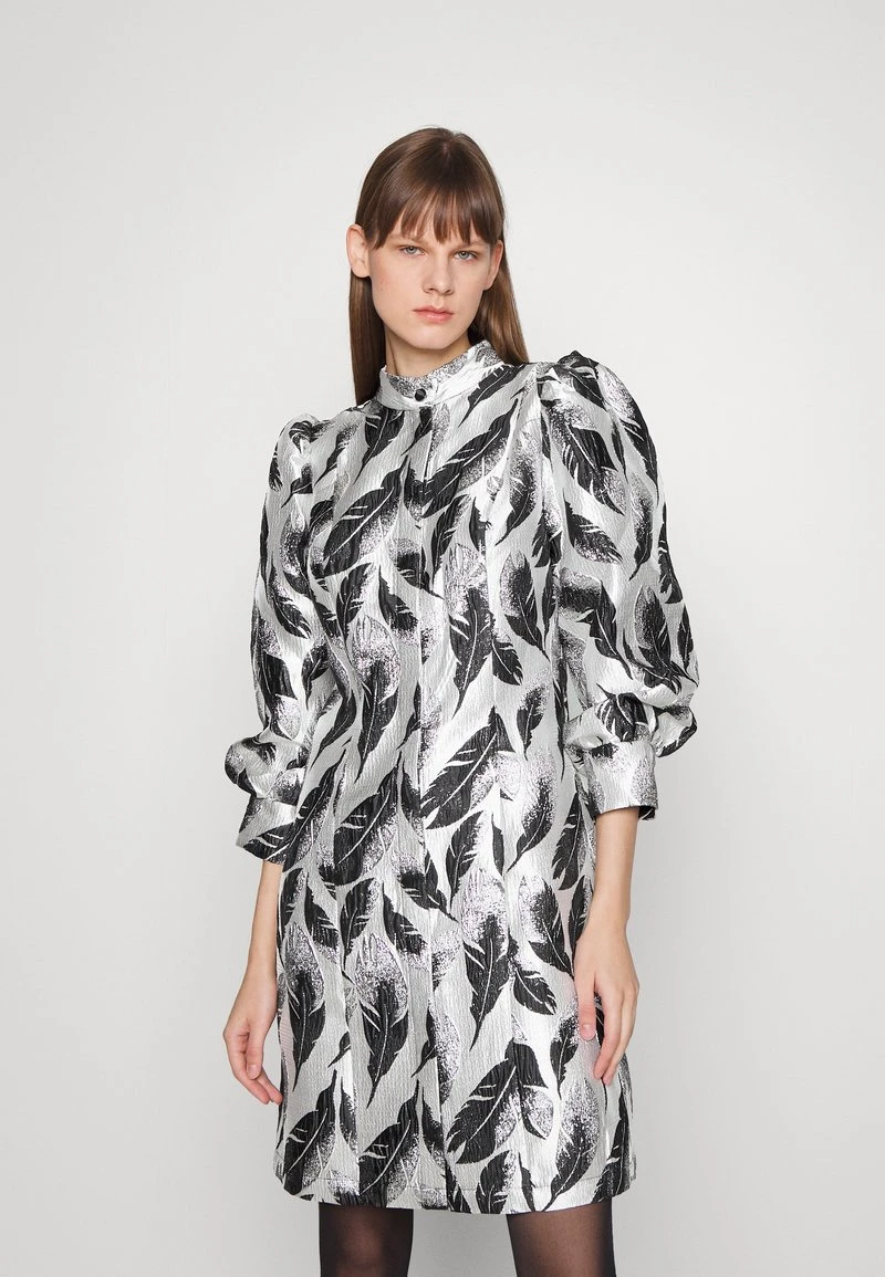 Bruuns Bazaar LEAF BROOKLYN DRESS - Cocktailkleid/festliches Kleid - Black/silver 1 Bruuns Bazaar LEAF BROOKLYN DRESS - Cocktailkleid/festliches Kleid - Black/silver