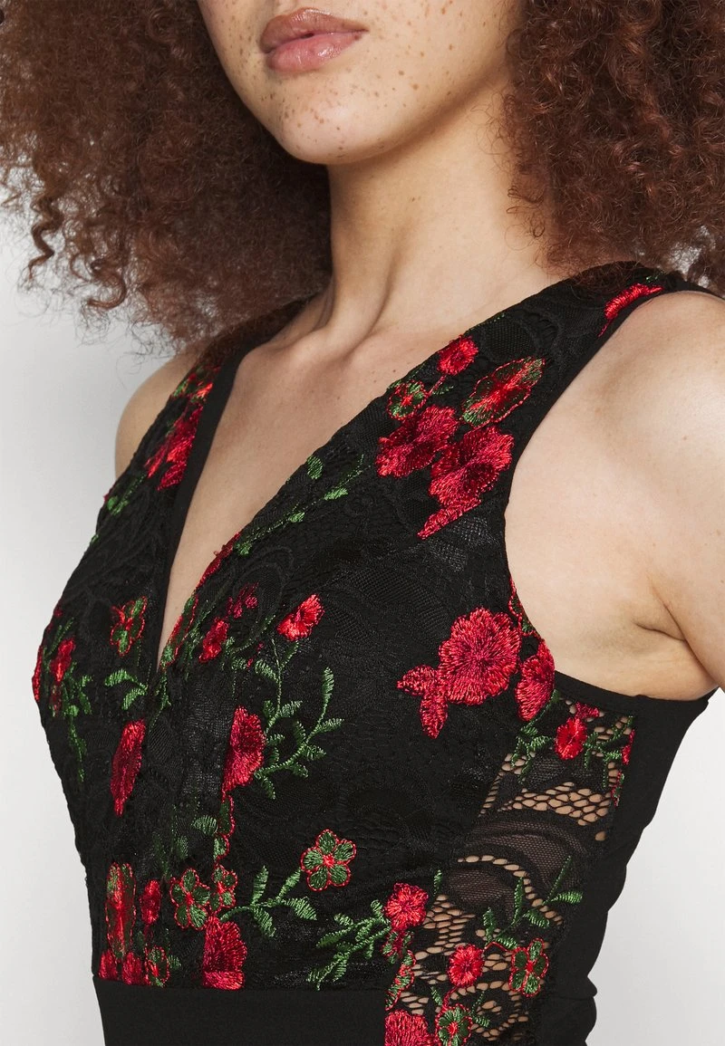 Wal G EMBROIDERED LACE MAXI - Cocktailkleid/festliches Kleid - Black/red 6 Wal G EMBROIDERED LACE MAXI - Cocktailkleid/festliches Kleid - Black/red – Bild 6