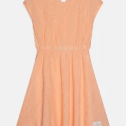 Calvin Klein Jeans CRINKLE FIT FLARE DRESS - Cocktailkleid/festliches Kleid - Fresh Cantaloupe