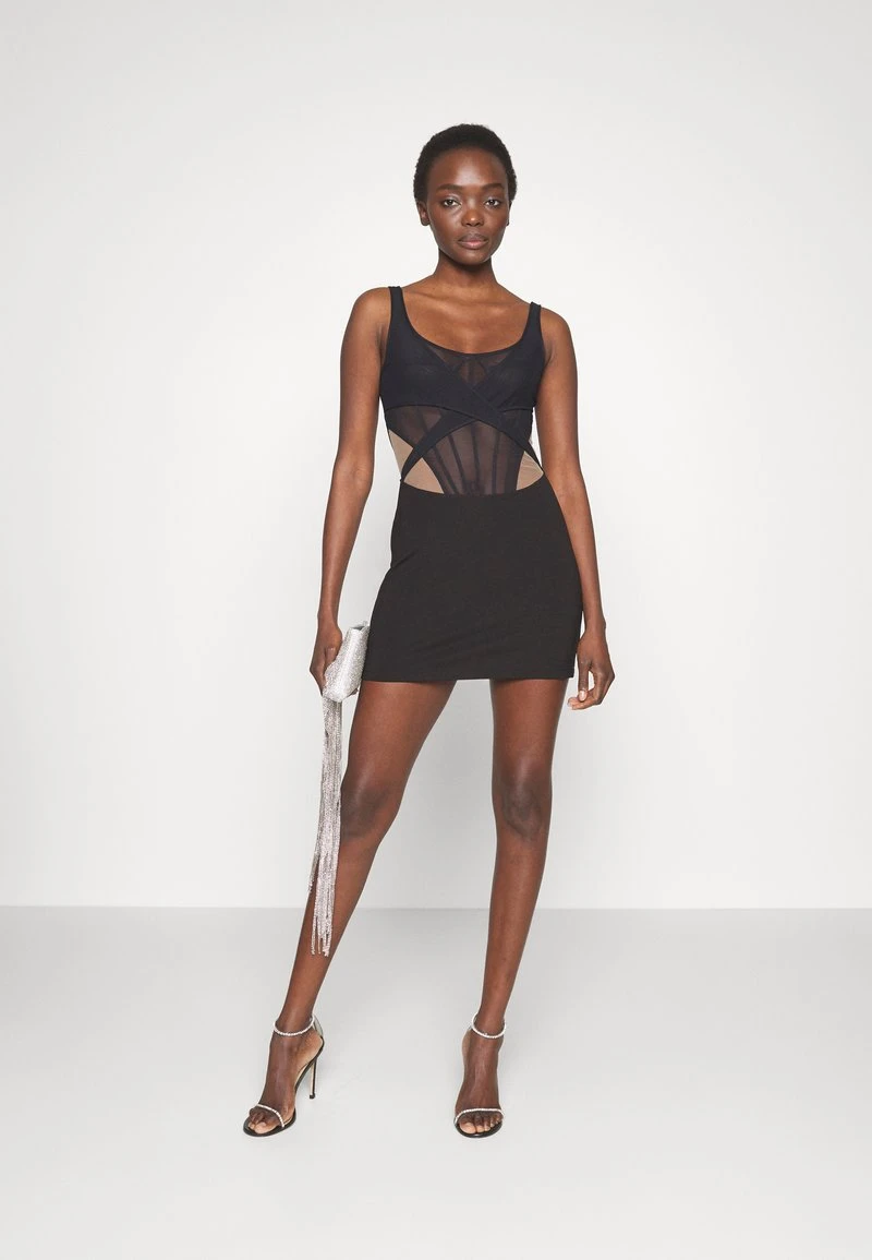 BONING OVERLAYER DETAIL MINI DRESS - Cocktailkleid/festliches Kleid - Black 3 BONING OVERLAYER DETAIL MINI DRESS - Cocktailkleid/festliches Kleid - Black – Bild 3