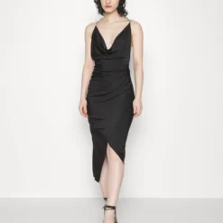 ILA CHAIN COWL NECK MIDI DRESS - Cocktailkleid/festliches Kleid - Black -Günstiges Fem Glanz Geschäft af3576ca6c4b41c2b8bb61c54f23a738