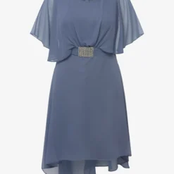 Ulla Popken DÉCOLLETÉ EN V MANCHES COURTES - Cocktailkleid/festliches Kleid - Bleu Jean -Günstiges Fem Glanz Geschäft b42050a9c4cb4145bac0c3f56316c338
