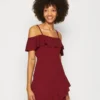 Wal G REVRA STRAPPY FRILL SKATER - Cocktailkleid/festliches Kleid - Berry Wine