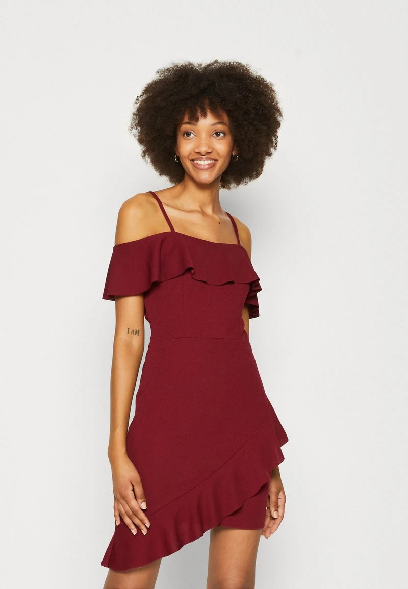 Wal G REVRA STRAPPY FRILL SKATER - Cocktailkleid/festliches Kleid - Berry Wine 1 Wal G REVRA STRAPPY FRILL SKATER - Cocktailkleid/festliches Kleid - Berry Wine