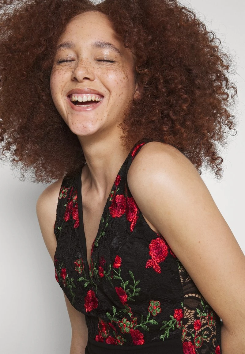 Wal G EMBROIDERED LACE MAXI - Cocktailkleid/festliches Kleid - Black/red 4 Wal G EMBROIDERED LACE MAXI - Cocktailkleid/festliches Kleid - Black/red – Bild 4