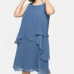 Sheego Cocktailkleid/festliches Kleid - Rauchblau