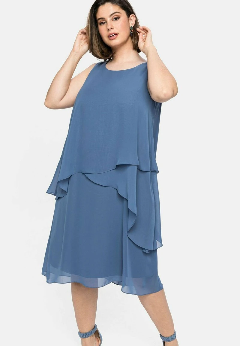 Sheego Cocktailkleid/festliches Kleid - Rauchblau 1 Sheego Cocktailkleid/festliches Kleid - Rauchblau