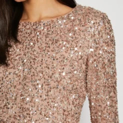 LONG SLEEVE DELICATE MIDI DRESS - Cocktailkleid/festliches Kleid - Taupe Blush 9 LONG SLEEVE DELICATE MIDI DRESS - Cocktailkleid/festliches Kleid - Taupe Blush -Günstiges Fem Glanz Geschäft bf966dd040de408fbc3de55ee924cc88