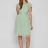 Vila VIULRICANA S/S V-NECK SHORT - Cocktailkleid/festliches Kleid - Cameo Green