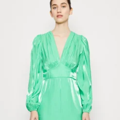 Gina Tricot PUFF SLEEVE MINI DRESS - Cocktailkleid/festliches Kleid - Green