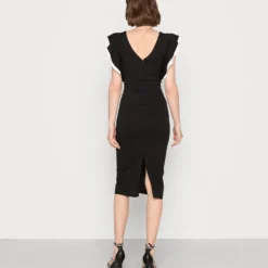 Wal G KELLY RUFFLE SLEEVE MIDI DRESS - Cocktailkleid/festliches Kleid - Black/white -Günstiges Fem Glanz Geschäft c41a2ba0524f4dc4be7909ebeff34642