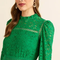 Next LONG SLEEVE LACE MINI STANDARD - Cocktailkleid/festliches Kleid - Green -Günstiges Fem Glanz Geschäft c8167d5cc7be48708230ce5485bf7bce