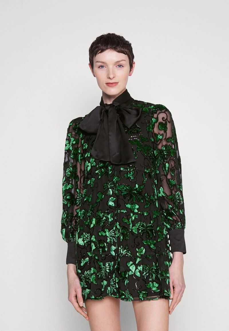 Alice + Olivia ROWEN BOW - Cocktailkleid/festliches Kleid - Black/emerald 1 Alice + Olivia ROWEN BOW - Cocktailkleid/festliches Kleid - Black/emerald