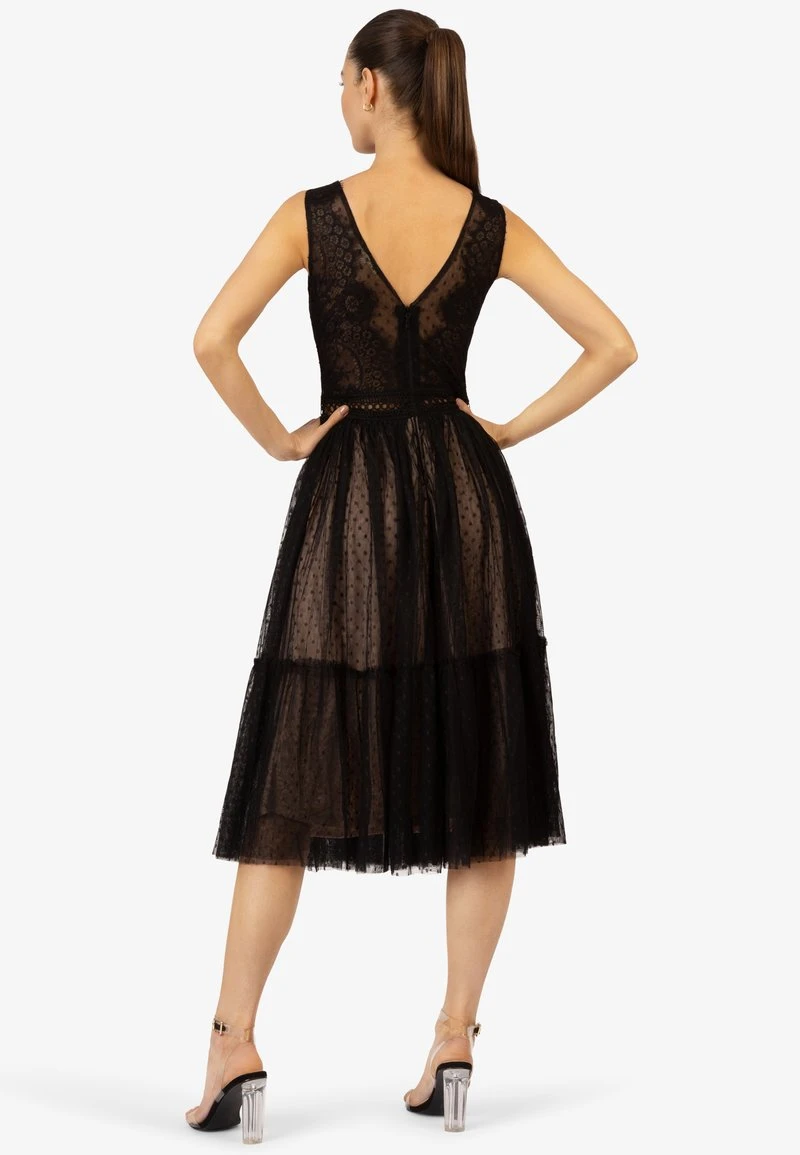 Cocktailkleid/festliches Kleid - Schwarz Beige 3 Cocktailkleid/festliches Kleid - Schwarz Beige – Bild 3