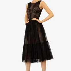 Cocktailkleid/festliches Kleid - Schwarz Beige