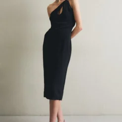 MONICA TWIST BODICE MIDI DRESS - Cocktailkleid/festliches Kleid - Black