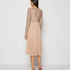 LONG SLEEVE DELICATE MIDI DRESS - Cocktailkleid/festliches Kleid - Taupe Blush 8 LONG SLEEVE DELICATE MIDI DRESS - Cocktailkleid/festliches Kleid - Taupe Blush -Günstiges Fem Glanz Geschäft d9af95ca0bc340d3828b5b212a020691