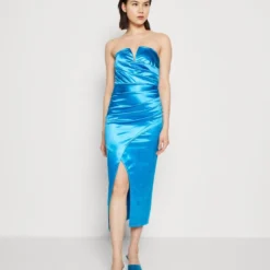 Wal G PARTY BEN V NECK MIDI - Cocktailkleid/festliches Kleid - Ocean Blue