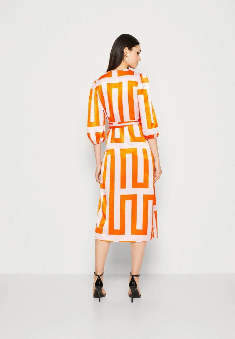 Vila VILINE MIDI WRAP DRESS - Cocktailkleid/festliches Kleid - Orange/misty Rose 3 Vila VILINE MIDI WRAP DRESS - Cocktailkleid/festliches Kleid - Orange/misty Rose – Bild 3