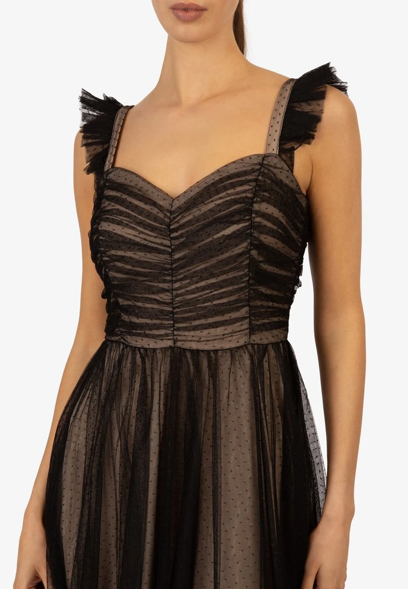 TÜLL - Cocktailkleid/festliches Kleid - Schwarz Beige 3 TÜLL - Cocktailkleid/festliches Kleid - Schwarz Beige – Bild 3