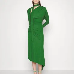 Victoria Beckham SLASH NECK RUCHED MIDI DRESS - Cocktailkleid/festliches Kleid - Dark Green -Günstiges Fem Glanz Geschäft de46a0322b6b4450bb8eb681e7ea7e74