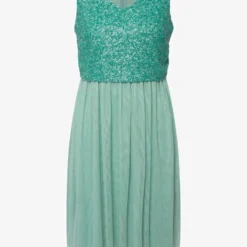 Ulla Popken MIDI À PAILLETTES SANS MANCHES COL EN V - Cocktailkleid/festliches Kleid - Gris Turquoise -Günstiges Fem Glanz Geschäft e0ec0bb347fa440ab57051fa29bba0ea