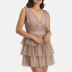 Cocktailkleid/festliches Kleid - Beige -Günstiges Fem Glanz Geschäft e36a1fe702e84a04a4230494b99679b1