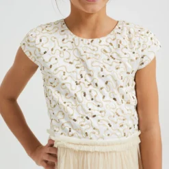 WE FASHION MET PAILLETTEN - Cocktailkleid/festliches Kleid - Gold -Günstiges Fem Glanz Geschäft e6ccde8fe410444d88bf0d839fb70c42