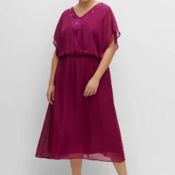 Sheego Cocktailkleid/festliches Kleid - Beere