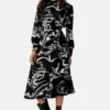 Marks & Spencer MARBLE PRINT ROUND NECK MIDI COLUMN - Cocktailkleid/festliches Kleid - Black Mix