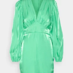 Gina Tricot PUFF SLEEVE MINI DRESS - Cocktailkleid/festliches Kleid - Green -Günstiges Fem Glanz Geschäft ea978a15b867442b881ae19ad0879430