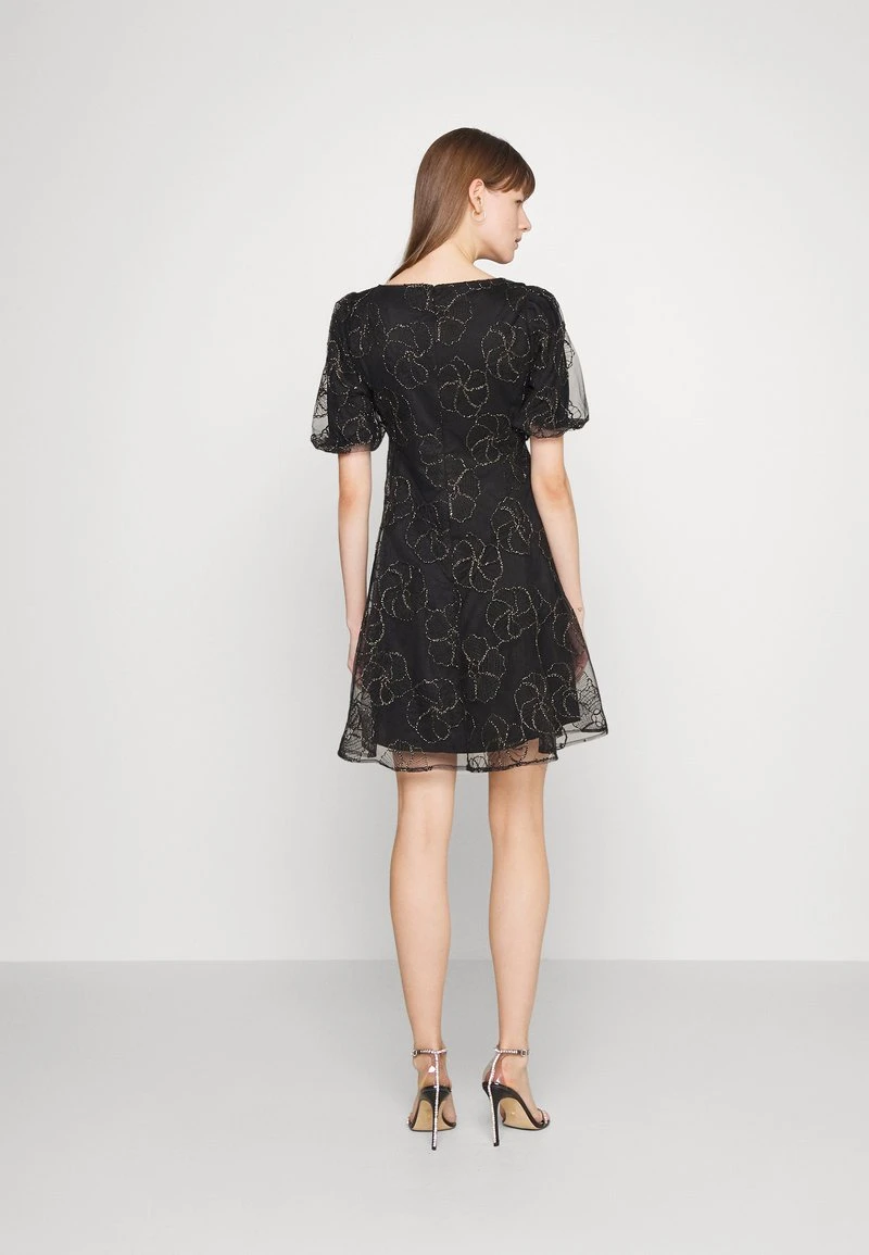 DKNY PUFF FIT FLARE - Cocktailkleid/festliches Kleid - Black/gold 3 DKNY PUFF FIT FLARE - Cocktailkleid/festliches Kleid - Black/gold – Bild 3