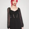 Hollister Co. PRETTY CORSET DRESS - Cocktailkleid/festliches Kleid - Black Lace