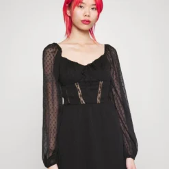 Hollister Co. PRETTY CORSET DRESS - Cocktailkleid/festliches Kleid - Black Lace