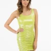 Faina IN METALLIC OPTIK - Cocktailkleid/festliches Kleid - Limette Metallisch
