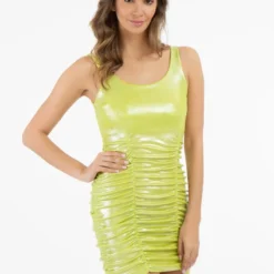 Faina IN METALLIC OPTIK - Cocktailkleid/festliches Kleid - Limette Metallisch