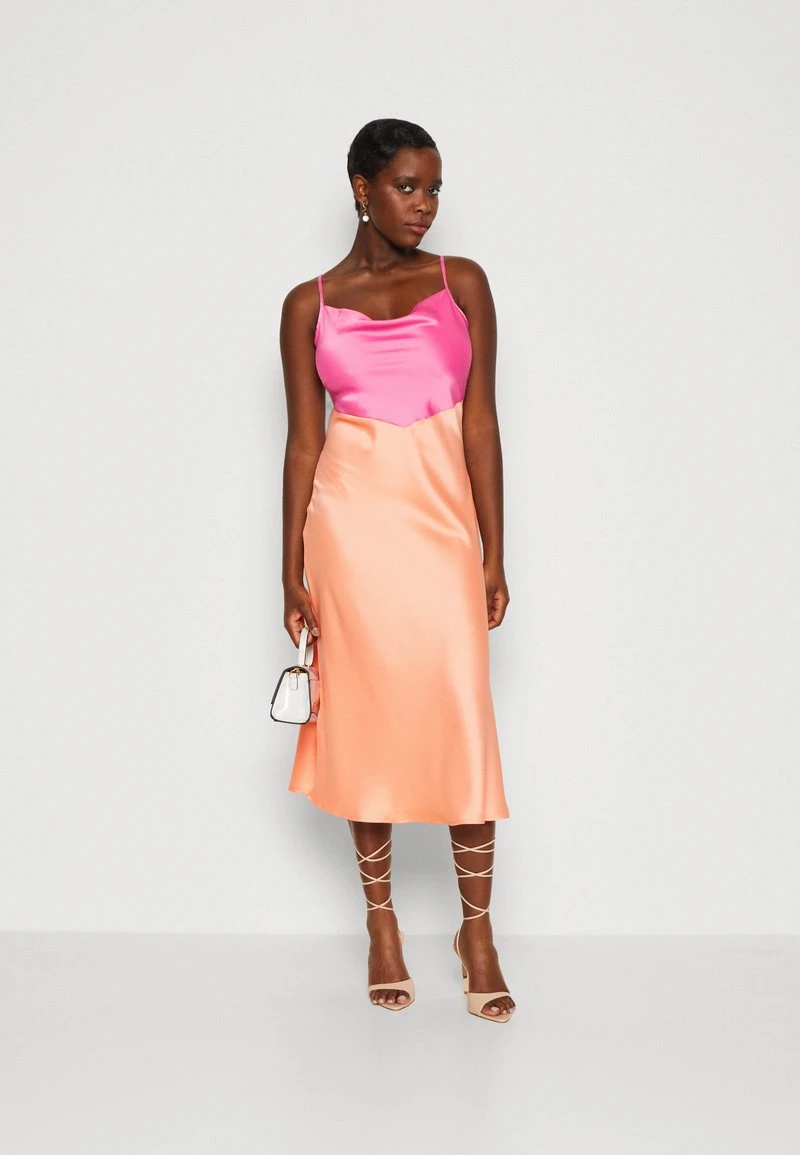 YASDOTTEABLOCK MIDI DRESS - Cocktailkleid/festliches Kleid - Fresh Salmon/carmine Rose 2 YASDOTTEABLOCK MIDI DRESS - Cocktailkleid/festliches Kleid - Fresh Salmon/carmine Rose – Bild 2