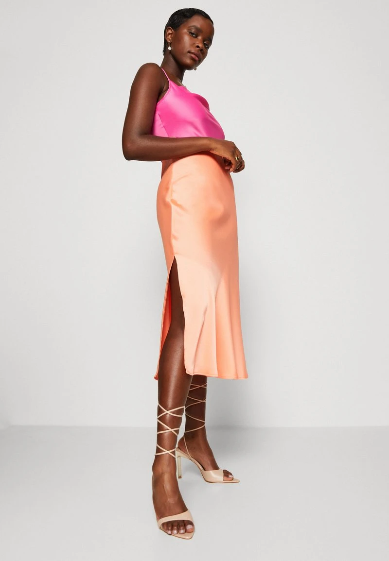 YASDOTTEABLOCK MIDI DRESS - Cocktailkleid/festliches Kleid - Fresh Salmon/carmine Rose 4 YASDOTTEABLOCK MIDI DRESS - Cocktailkleid/festliches Kleid - Fresh Salmon/carmine Rose – Bild 4
